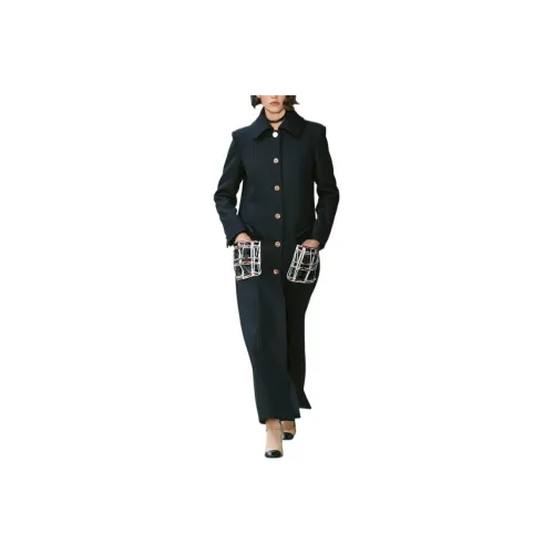 CHANEL Coats Women's Dark Marine Blue