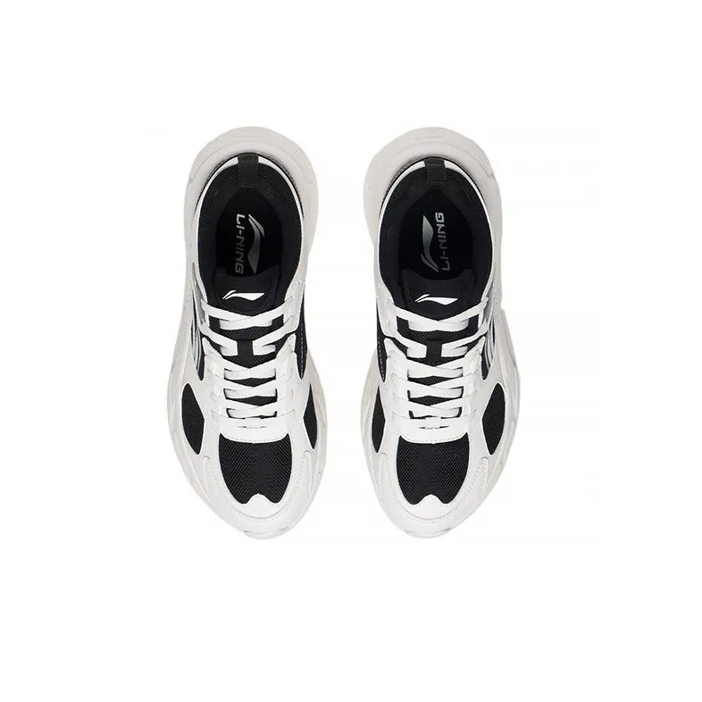 LiNing Cushioning Anti Slip And Wear Resistant Low Top Running Shoes Women's Black White-3