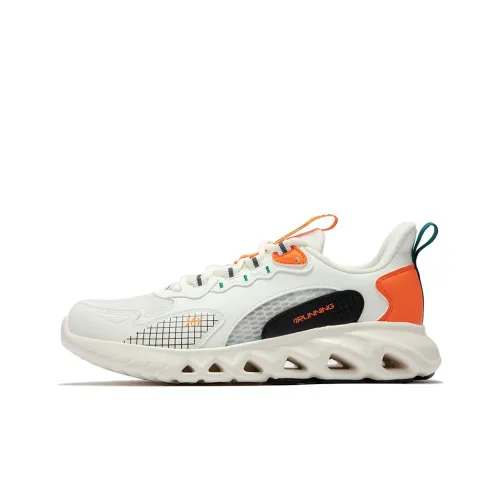 361° Slip Resistant, Abrasion Resistant, Breathable Low Top Running Shoes Men's White Orange