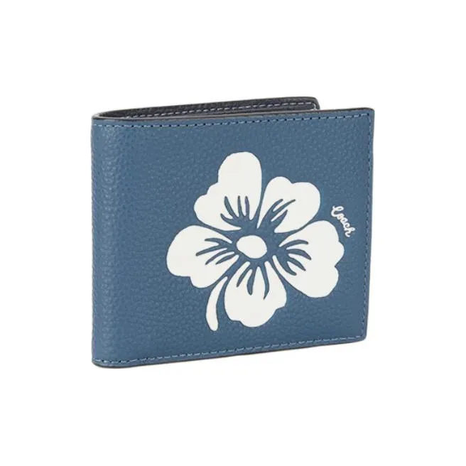 COACH Cow Leather Wallet Men's Denim Blue-1