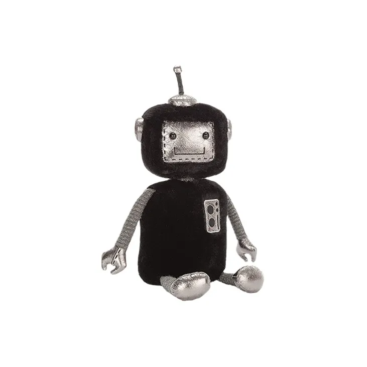 JELLYCAT Jellycat Robot Black Silver Character Dolls Plush Doll 31cm High-3