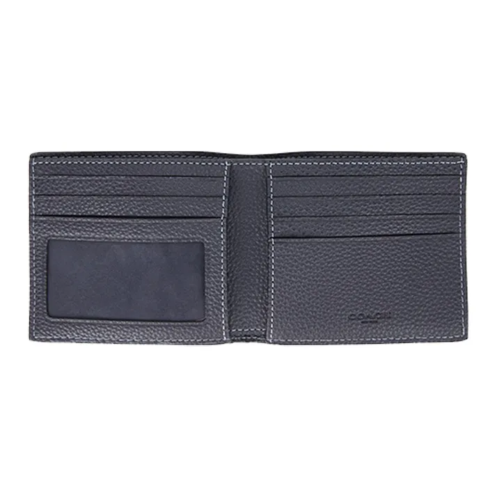 COACH Cow Leather Wallet Men's Denim Blue-2