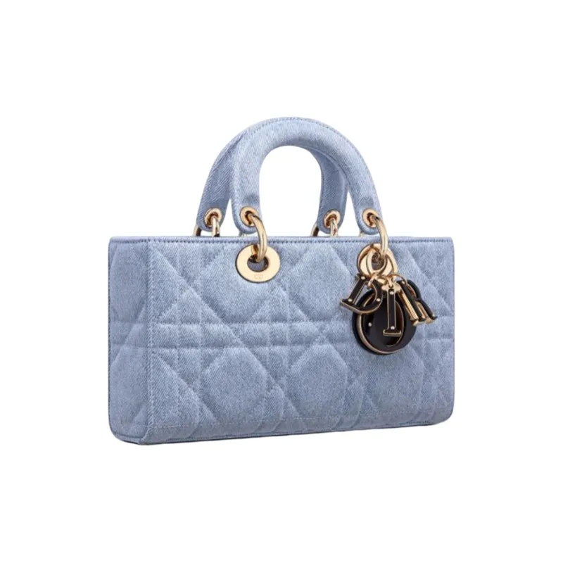 DIOR Lady D JOY Denim Lady Dior Bag, Shoulder Bag, Crossbody Bag, Handbag Medium Size Women's Blue-1