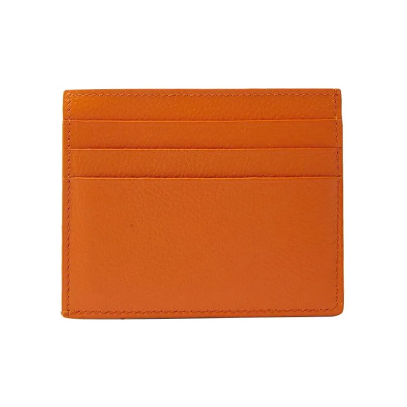 Balenciaga Grained Calfskin Card Clip Card Holder Men's Orange-2