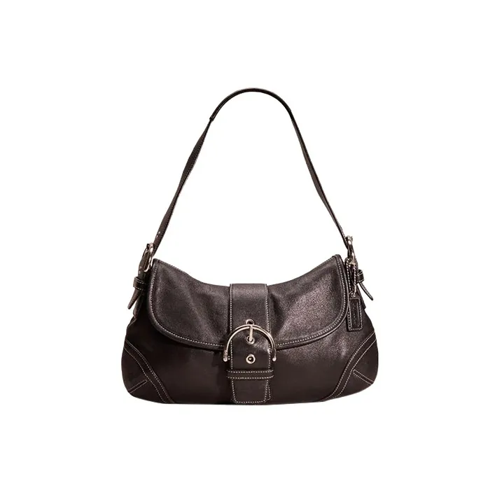 COACH Soho Leather Shoulder Bag Handbag Shoulder Bag Women's Black-0