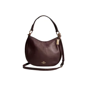 COACH Mae Glove Leather Shoulder Bag Crossbody Bag Large Size Women's Ox Blood Color
