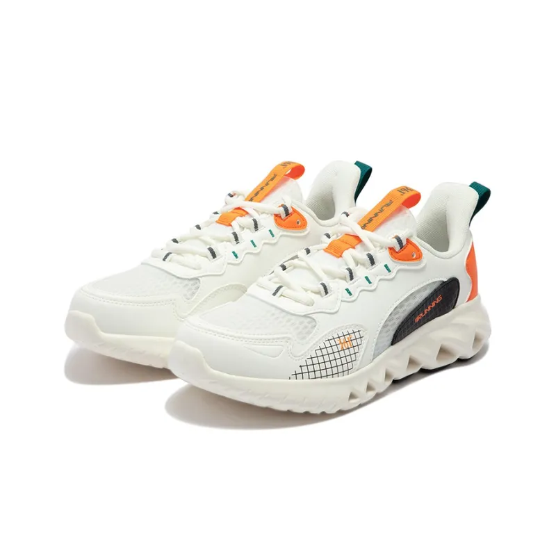 361° Slip Resistant, Abrasion Resistant, Breathable Low Top Running Shoes Men's White Orange-3