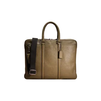 COACH Metropolitan Leather With Nylon Crossbody Handbag Large Size Men's Bronze