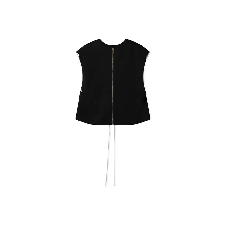 Cheng Jin Yi Bureau Loose Fit Vest Unisex Black-1