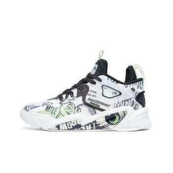 XTEP Monsters University Collection Durable Breathable Low Top Sports Casual Shoes Women's White Black Green