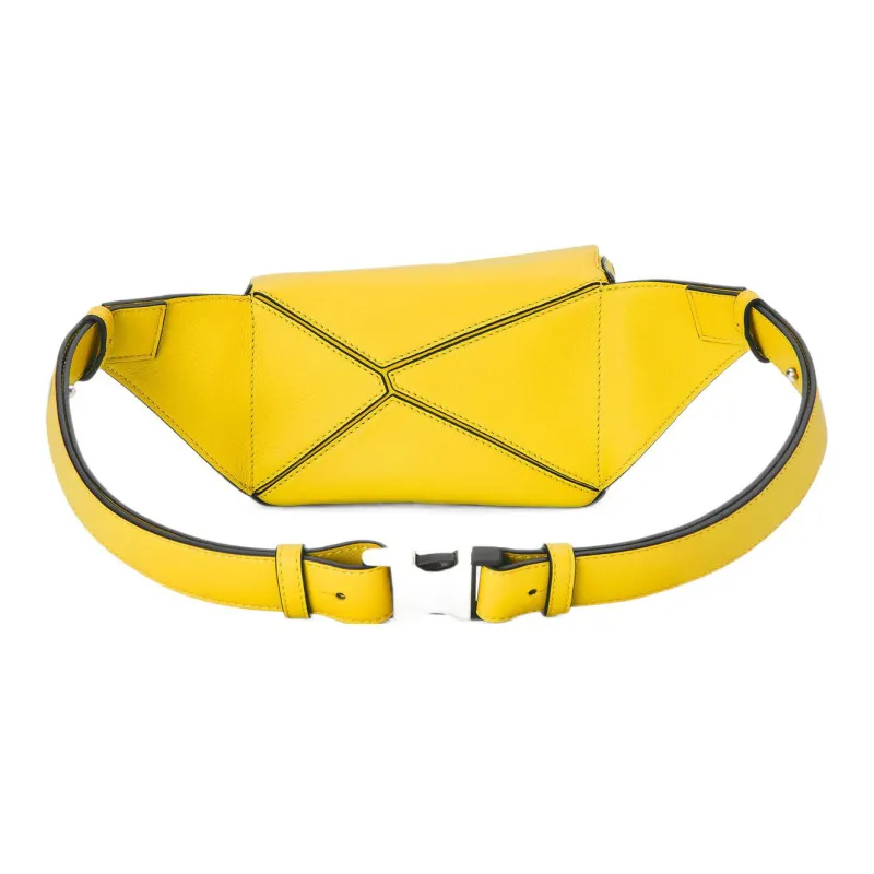 LOEWE Calfskin Sling Bags One Shoulder Crossbody Fanny Pack Mini Women's Lemon-3