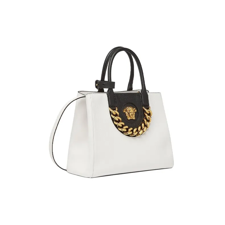 VERSACE La Medusa Cow Leather Handheld Tote Bag Shoulder Bag Medium Size Women's Black/White-1