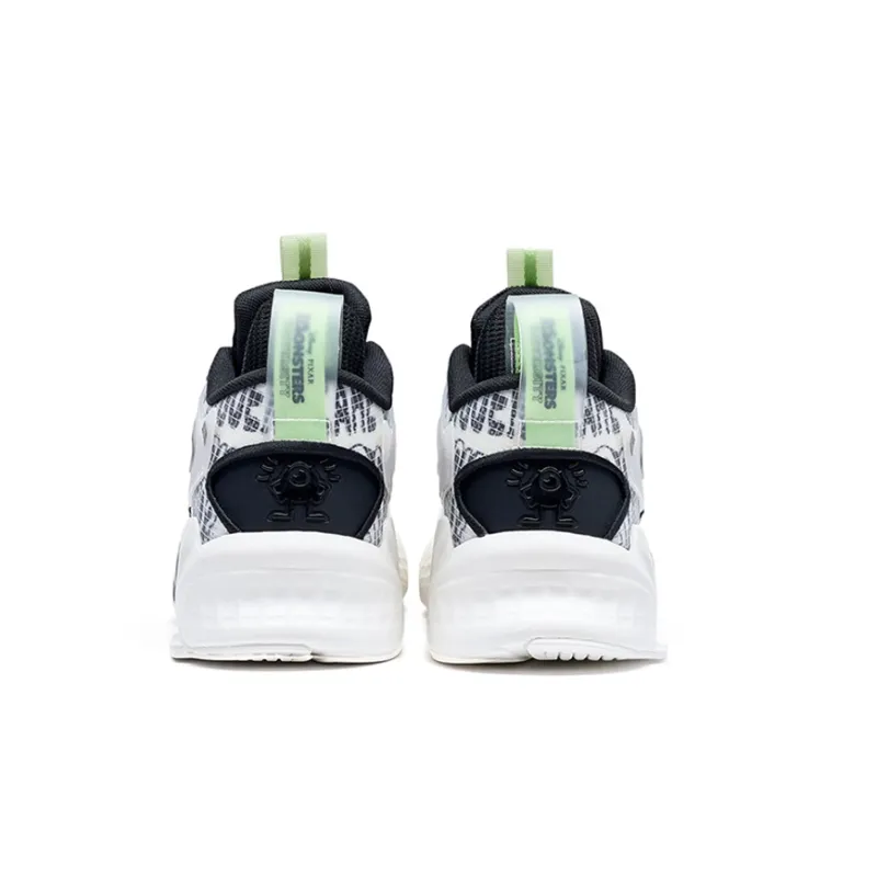 XTEP Monsters University Collection Durable Breathable Low Top Sports Casual Shoes Women's White Black Green-3