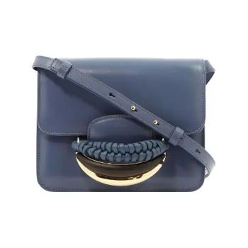 Chloe Cow Leather Crossbody Bag Women's Light Blue