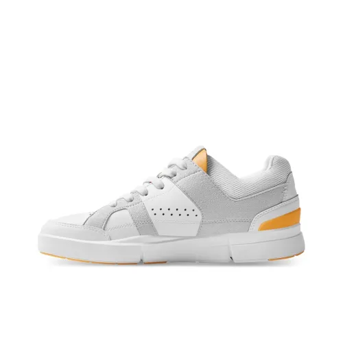 On The Roger Clubhouse Skateboard Shoes Women's Low-Top White/Orange Yellow