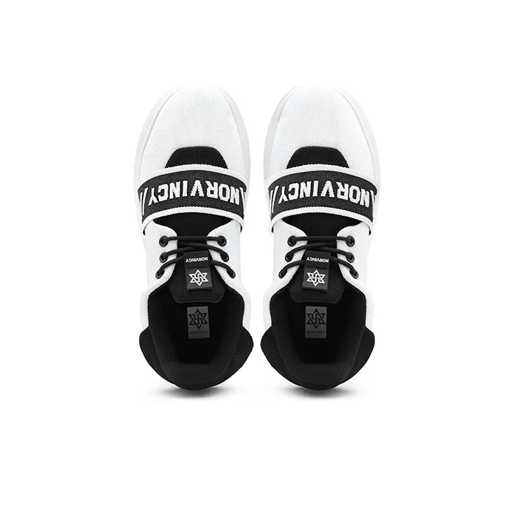 NORVINCY Low Top Stylish Skateboarding Shoes Unisex Black White-3