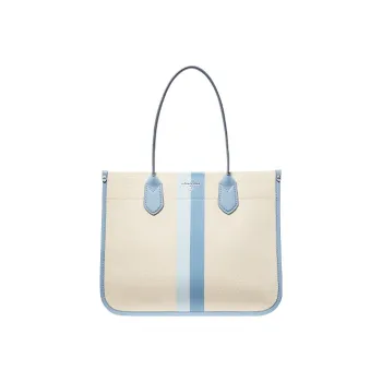 MICHAEL KORS HEIDI Artificial Leather Tote Bag Shopping Bag Handbag Large Size Women's Beige/Light Blue