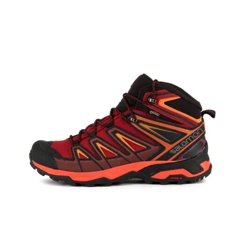 SALOMON X Ultra 3 Hiking / Trekking Shoes Men Mid-Top Black/Orange