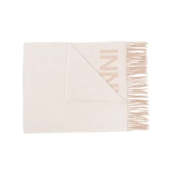 GANNI Knit Scarves Unisex Beige