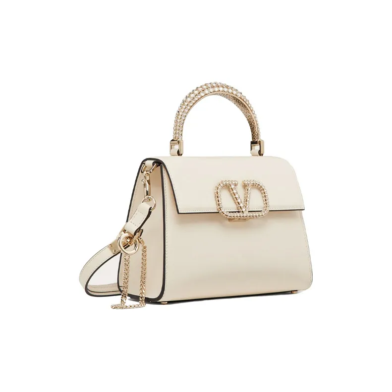 Valentino VSLING Calfskin Shoulder Bag Crossbody Bag Handbag Small Size Women's Ivory White-1