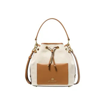 MICHAEL KORS Maeve Fabric Artificial Leather Shoulder Bag Backpack Handbag Medium Size Women's Ecru/Acorn Brown