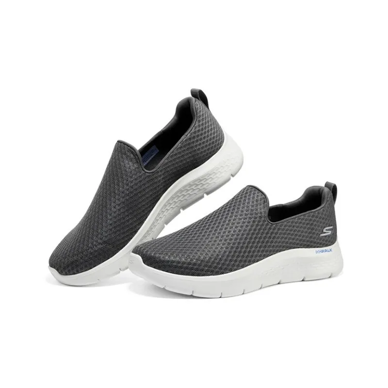 Skechers Go Walk Fle Cushioning Anti-Slip Wear-Resistant Breathability Low-Top Casual Shoes Men's Gray Blue-2