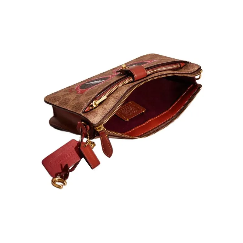 COACH Noa Pop Up Canvas With Leather Crossbody Bag Trumpets Women's Brown-2