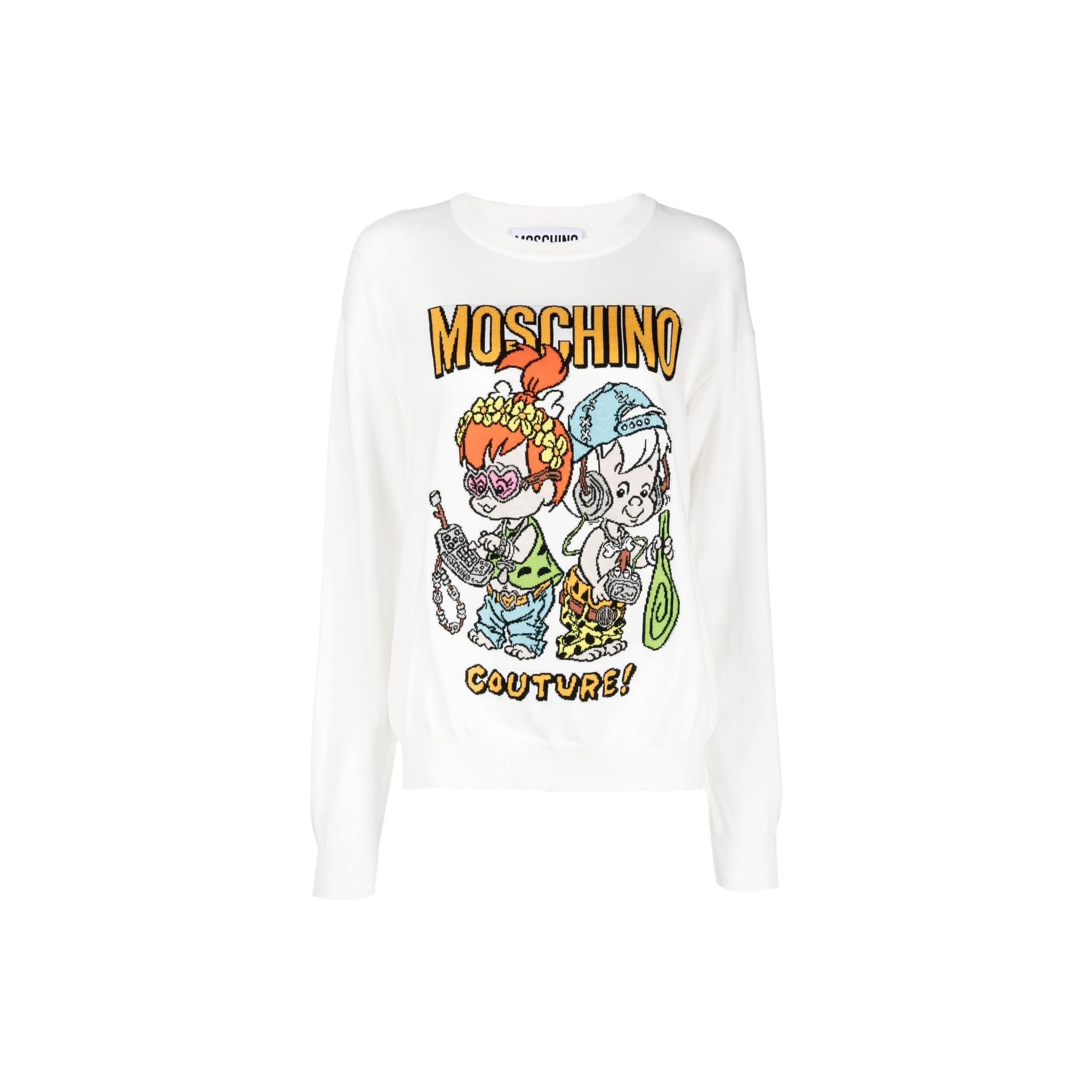 Moschino White Sweaters for Women s Men s Sneakers Clothing Sale New POIZON