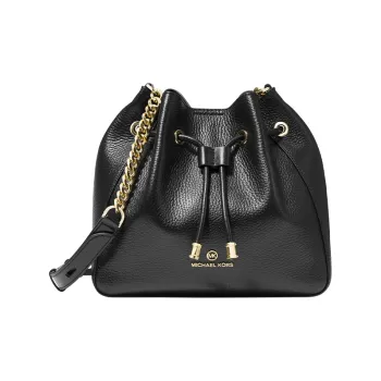 MICHAEL KORS Phoebe Cow Leather Bucket Bag Crossbody Bag Medium Size Women's Black