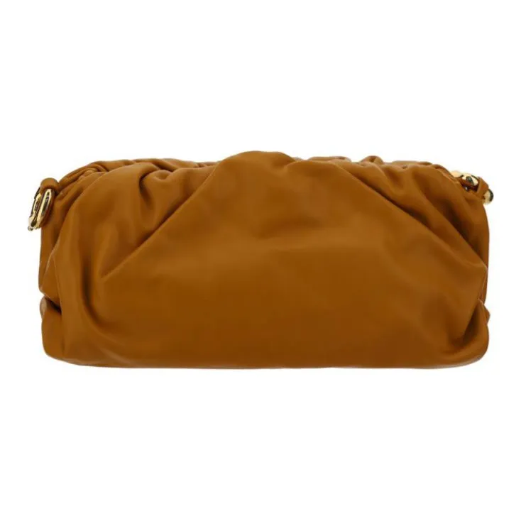 Bottega Veneta Soft Cow Leather Handheld Shoulder Bag Women's Gold Brown-2