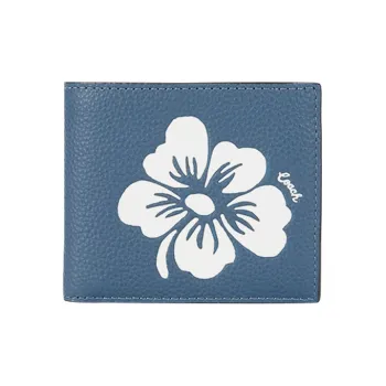 COACH Cow Leather Wallet Men's Denim Blue