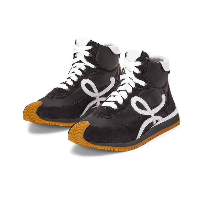 LOEWE Flow Runner Casual Shoes Men's Black White-2