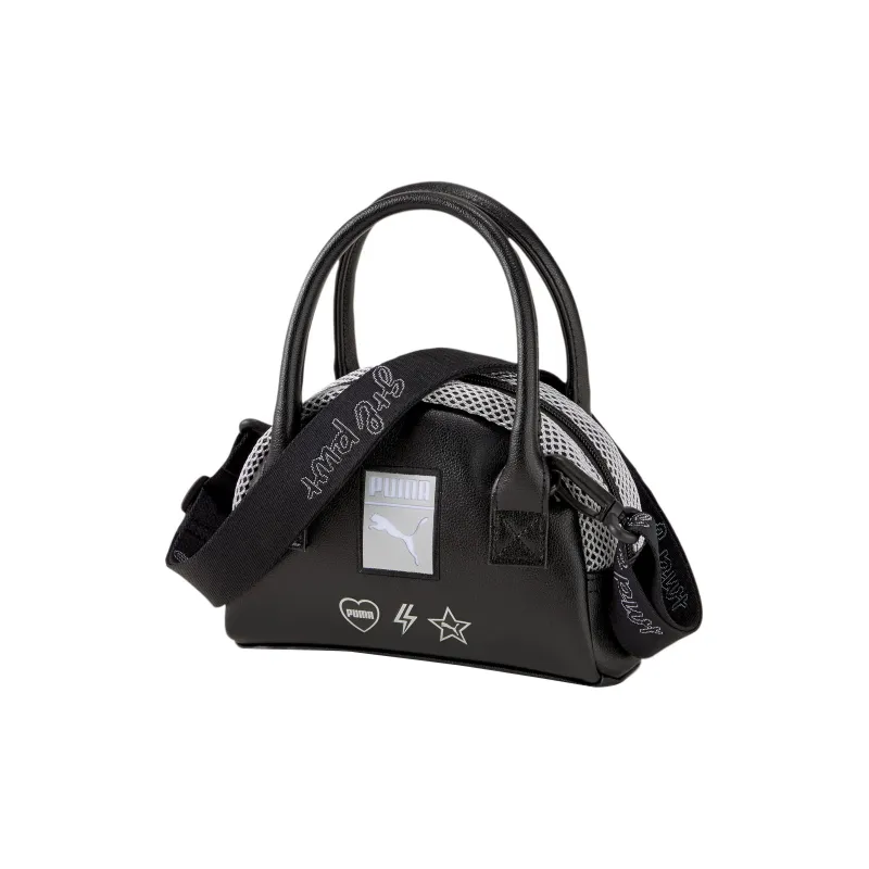 PUMA Polyurethane Handbag, Shoulder Bag, Crossbody Bag Mini Women's Pure Black-0