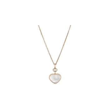 Chopard 18kt Rose Gold Happy Hearts Mother of pearl And Diamond Pendant Necklace