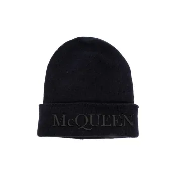 Alexander McQueen Logo Embroidered Knitted Beanie