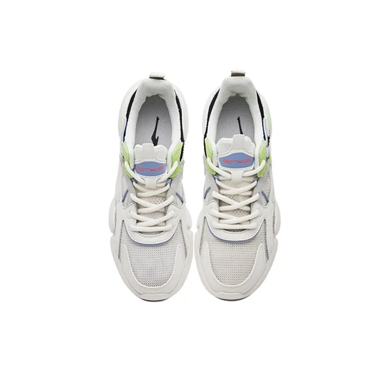 Erke Casual Shoes Women's Low-Top Microcrystal White/Jet Black-2