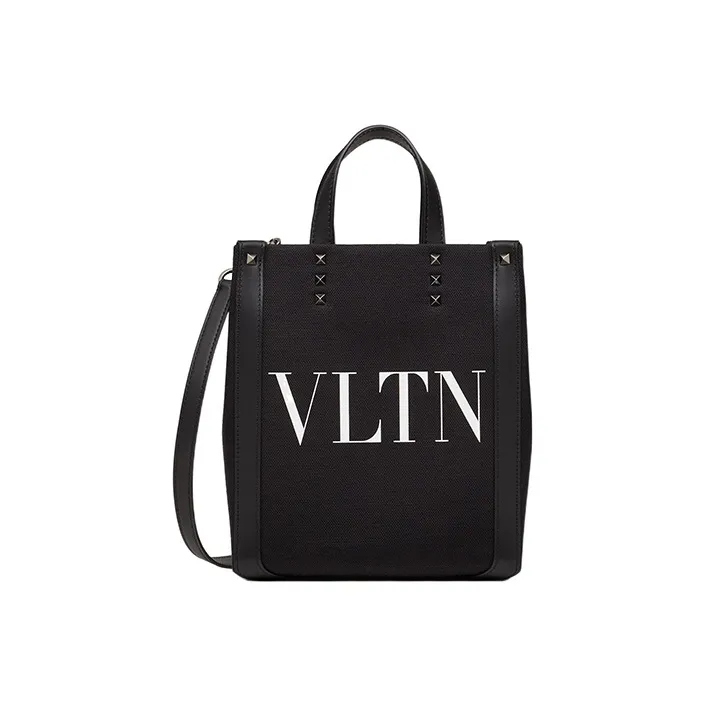 Valentino Canvas Handbag Mini Men's Black/White-0