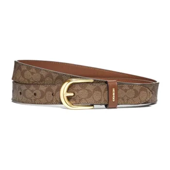 COACH Artificial Leather Leather Belts Women's Khaki Width  2.5cm