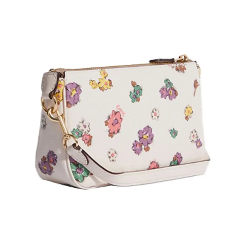 COACH Nolita Refined Pebbled Leather Pochette, Shoulder Bag, Wrist Bag, Clutch Small Size Women's White-1