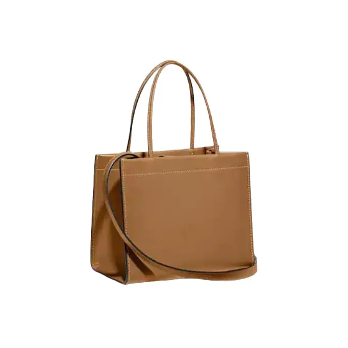 COACH Tom Wesselmann Collaboration Cashin Leather Tote Bag Shopping Bag Handbag Crossbody Bag Small Size Women's Brown-1