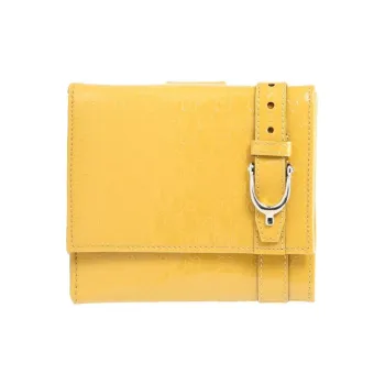 GUCCI Patent Leather Wallet Women's Yellow