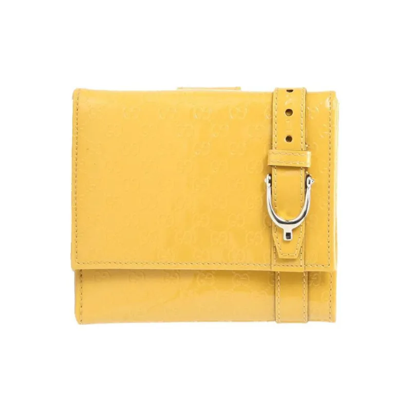 GUCCI Patent Leather Wallet Women's Yellow-0