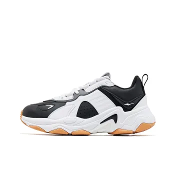 Erke Wear Resistant Low Top Running Shoes Men's White Black