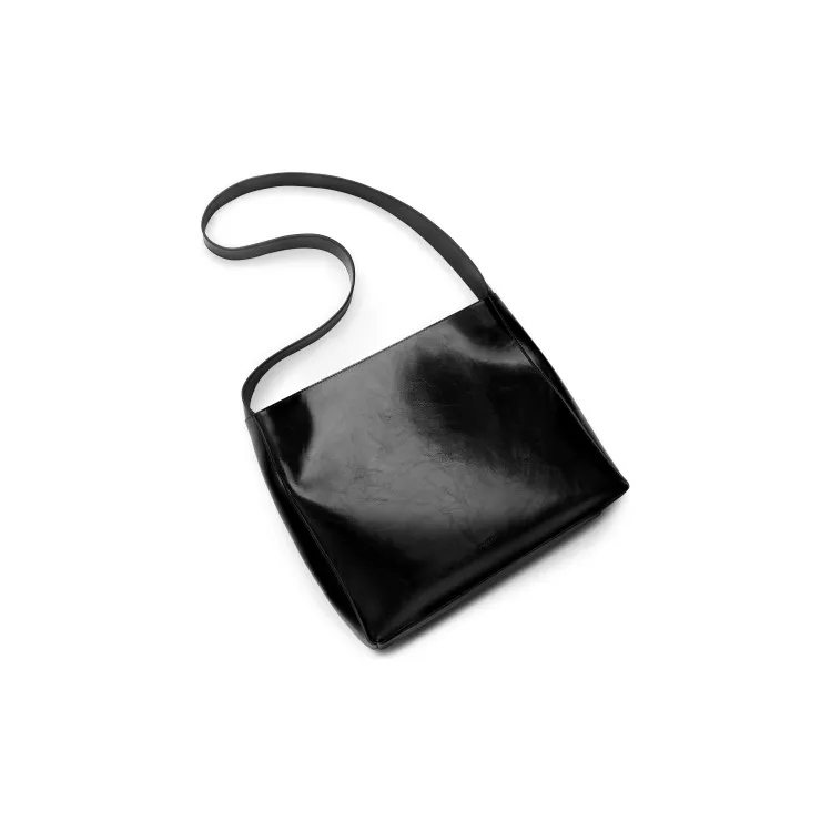 INJOYLIFE Cow Leather Tote Bag Shopping Bag Commute Bag Shoulder Bag Women's Black-2