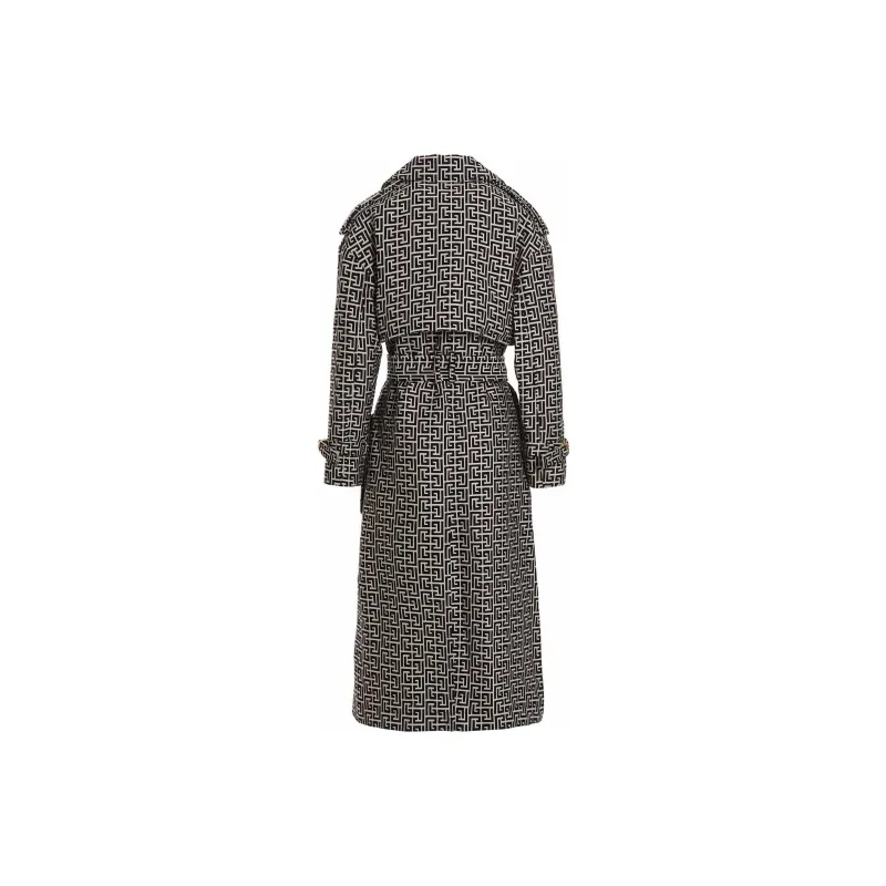 BALMAIN Trench Coats Women's Black-1