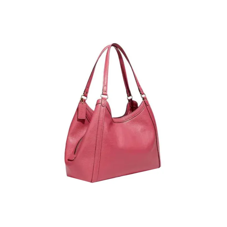 COACH Kristy Pebbled Leather Bucket Bags Shoulder Bags Large Size Women's Peach Blossom Pink-1