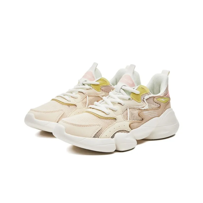 Erke Casual Shoes Women's Low-Top Feather White/Birch Wood-1