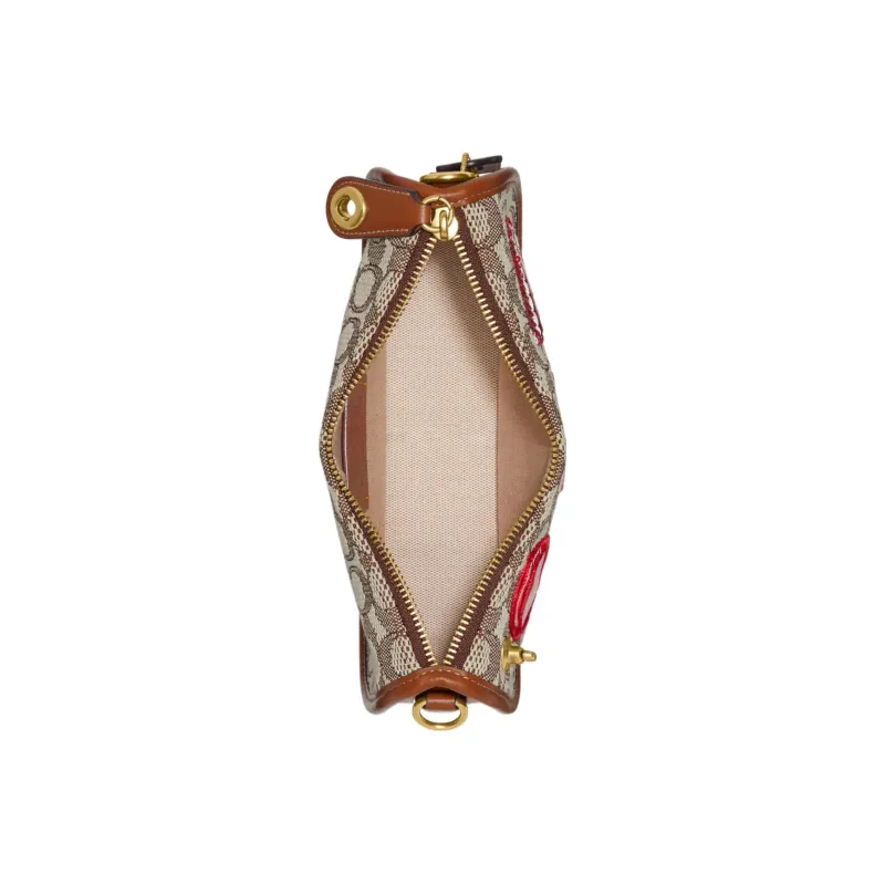COACH Tom Wesselmann Collaboration With Leather Mahjong Bag Shoulder Bag Portable Crossbody Bag Women's Brown-2