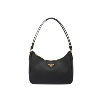 PRADA HoboSaffiano Leather Shoulder Bag Handbags Shoulder Bags Women's Black