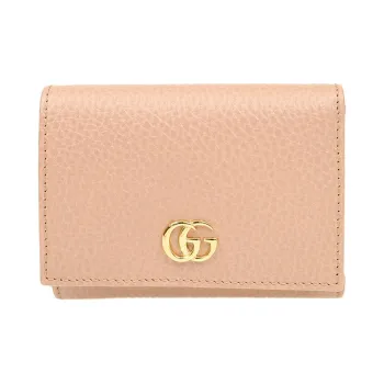 GUCCI Cow Leather Wallet Women's Pink